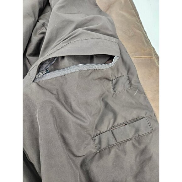 Faconnable Jeans Brown Calfskin Leather Bomber Jacket Mens XL - Picture 6 of 7